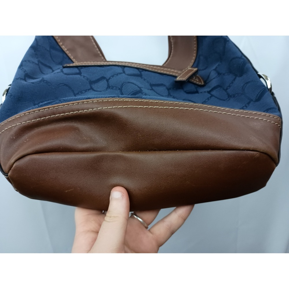 Chaps ralph lauren Shoulder Bag Blue Small Purse Shoulder Bag brown Faux Leather - Picture 7 of 9
